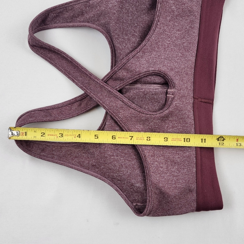 Under Armour Purple Heathered Sports Bra Mid Crossback Compression Large - Picture 8 of 9